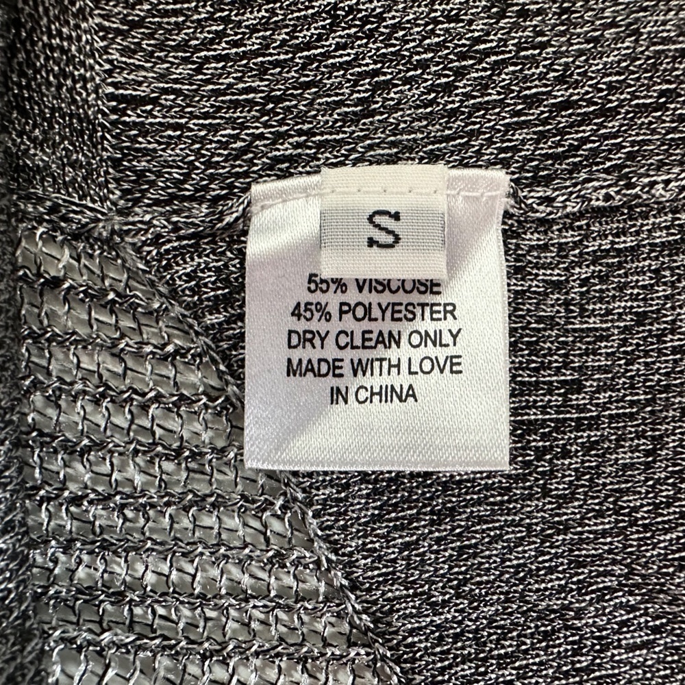 VPL Two Silver Open Shimmery Dress Open Knit Blouse Tunic Sweater Women's S NWT - Picture 10 of 12